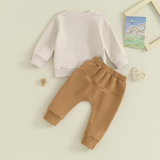 Toddler Baby Boy Fall Winter Outfit Long Sleeve Letter Print Sweatshirts and - Image 2