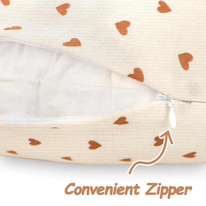 Hooyax Muslin Nursing Pillow Cover, Feeding Pillow Slipcover - Image 3