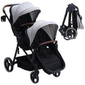 Tandem Double Stroller Newborn and Toddler, Foldable Twin Stroller by Unknown