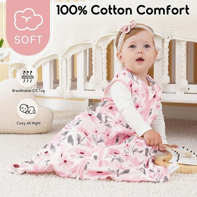 Yoofoss Baby Sleep Sack 12-18 Months 0.5 Tog Wearable Blanket - Image 2