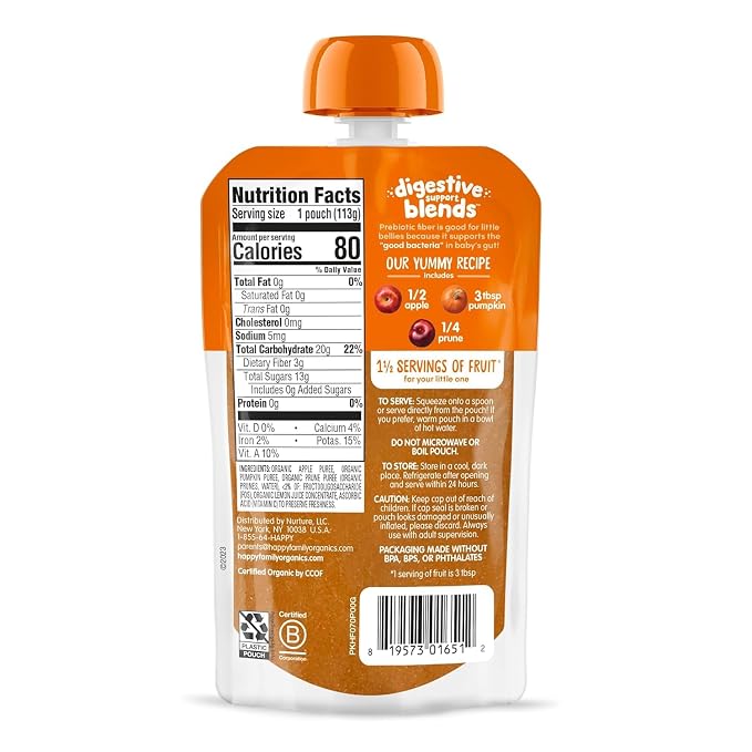 Happy Baby Digestive Support Blends, Stage 2 Baby Food - Image 2