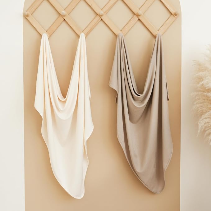 Konssy Knit Baby Blanket 2 Pack, Soft Ribbed Swaddle Receiving Blankets - Image 6