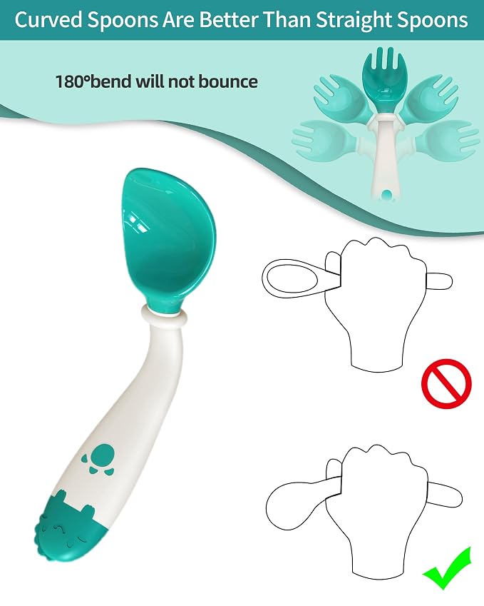 Deejoy Toddler Utensils with Travel Safe Case, Silicone Baby Spoons and Fork Set - Image 5