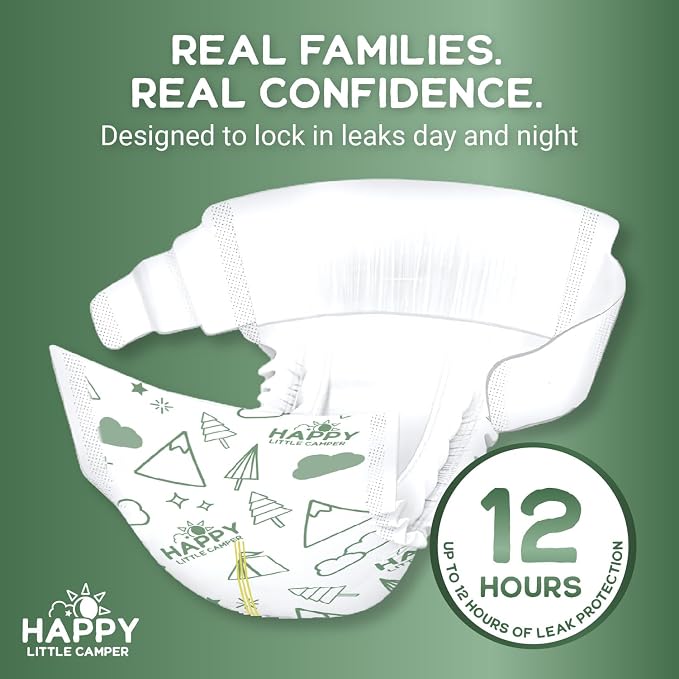 Happy Little Camper Ultra-Absorbent Super Saver Baby Diapers Size 2 - Image 3