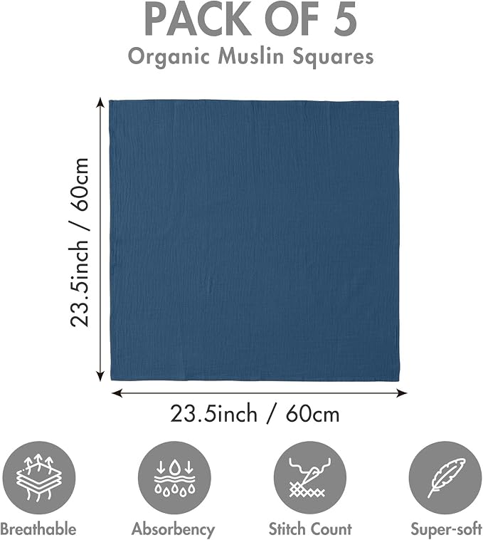 Muslin Receiving Blankets, Neutral Blanket Swaddling - Image 5