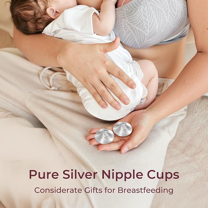 Momcozy 999 Silver Nursing Cups Original Perforated Breathable Design, 999 - Image 6
