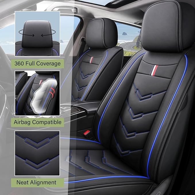 Leather Car Seat Covers Fit for LR Defender 2020-2025, 5 Seater Waterproof and - Image 2