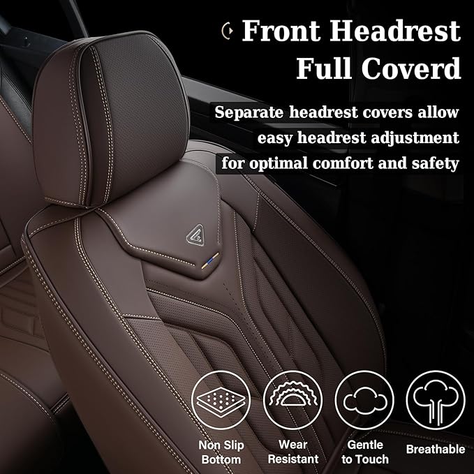 Coverado Car Seat Covers Full Set, Car Seat Protectors Leather Seat Covers - Image 6