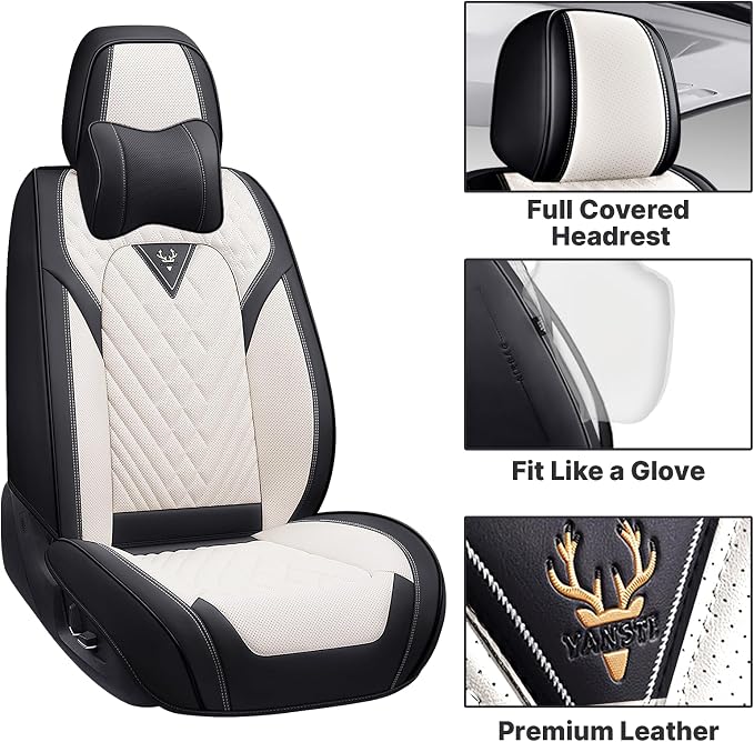 Car Seat Covers, Waterproof PU Leather Automotive Seat Covers Full Set - Image 6