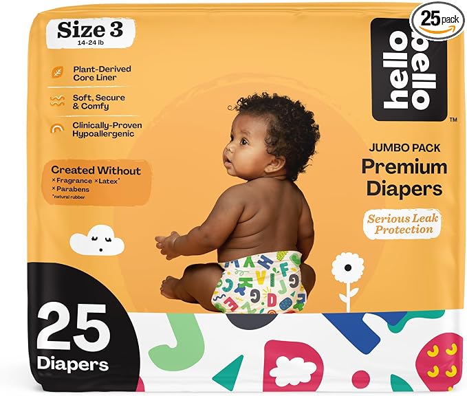 Hello Bello Premium Baby Diapers Size 3, Extra-Absorbent, Hypoallergenic Baby by HelloBello