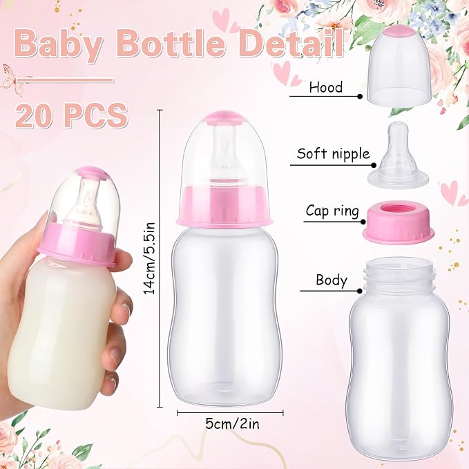 TrelaCo Bottle Chug Baby Shower Game 20 Pcs Baby Bottles Shower Favor - Image 3