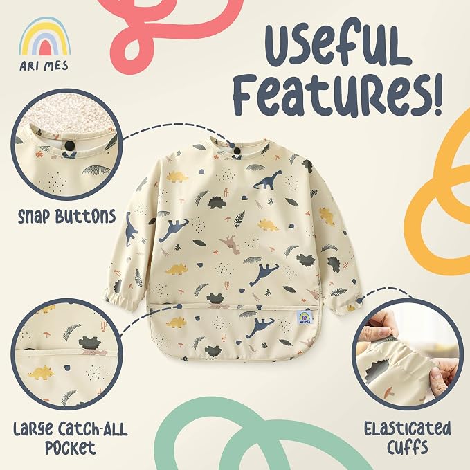 ARI MES Long Sleeves Waterproof Baby Bibs - Image 7