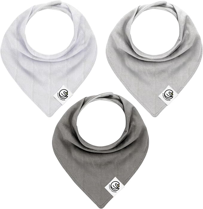 3 Pack Baby Bibs for Boys & Girls | Cotton, Absorbent Drooling & Teething Bib | by GigglyGoose%C2%AE