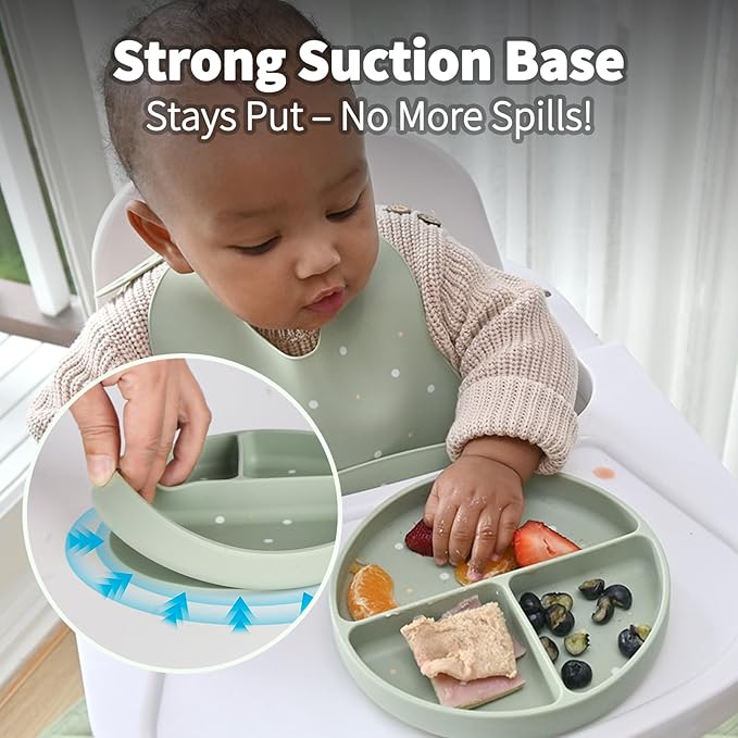 Little Rawr Baby Led Weaning Bundle, 100% Silicone Baby Feeding Set Includes - Image 2