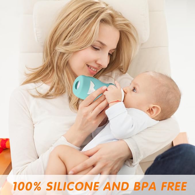 Silicone Sleeves for Avent Glass Natural Baby Bottle, 3 Pack Bottles Shatter - Image 5
