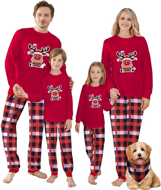 Awoscut Christmas Family Matching Pajamas Christmas Pjs Holiday Nightwear by Awoscut