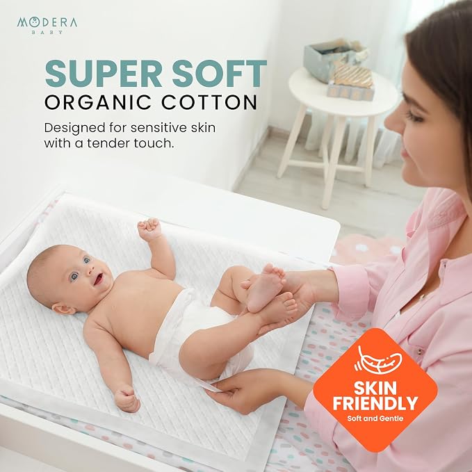Organic Cotton Disposable Changing Pad Liners | Large 18x24 Hypoallergenic - Image 5