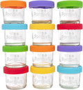 WeeSprout Glass Baby Food Storage Jars w/Lids Snack, Reusable Small Containers by WeeSprout
