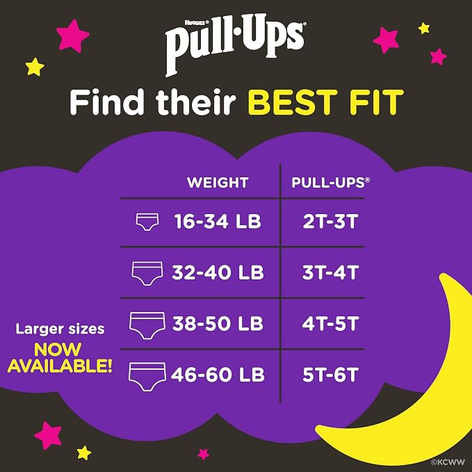 Pull-Ups Girls' Nighttime Potty Training Pants, Training Underwear, 60 Ct - Image 2