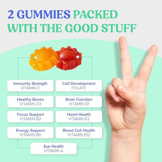 First Day Kids Multivitamin Gummies Age 4+, Strawberry & Orange - Image 3