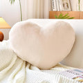 Beige Heart Pillows, Cute Heart Decorative Pillow, Heart Shaped Throw Pillows by XVTRU