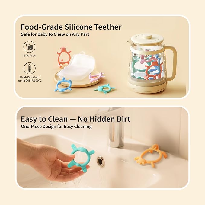 Pigeon Silicone Baby Teether – Multi-Textured Teething Relief Toys, Lightweight - Image 6