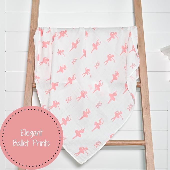 LollyBanks Baby Blanket, 100% Cotton Muslin Swaddle Blankets, Soft Girl Blanket - Image 6