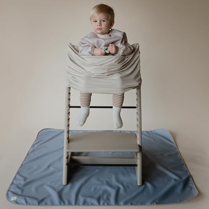 mushie Long Sleeve Baby Bib | Water Resistant Adjustable Fit - Image 3
