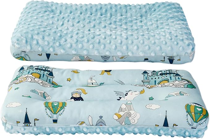 Reidio 1Pcs Toddler Pillow Double Sided Breathable Soft Cotton & Minky Dot by Reidio