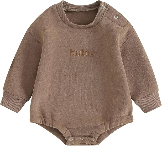 VISGOGO Newborn Infant Baby Boy Girls Oversized Romper Little Dude Sweater by VISGOGO