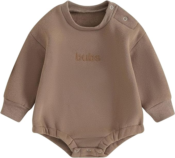 VISGOGO Newborn Infant Baby Boy Girls Oversized Romper Little Dude Sweater by VISGOGO