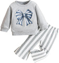 Baby Girl Clothes Long Sleeve Fall Outfits Toddler Sweatsuit Striped Flare Pants by WelcometoVZF