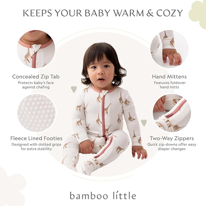 Bamboo Little Soft Baby Footie Pajamas, Baby Clothes, Newborn Sleepers - Image 2