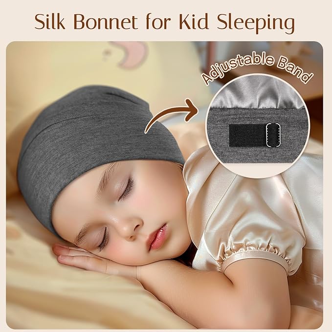 OLESILK Silk Toddler Bonnet 6-36 Months: 100% Mulberry Silk & Modal, Anti-Frizz - Image 4