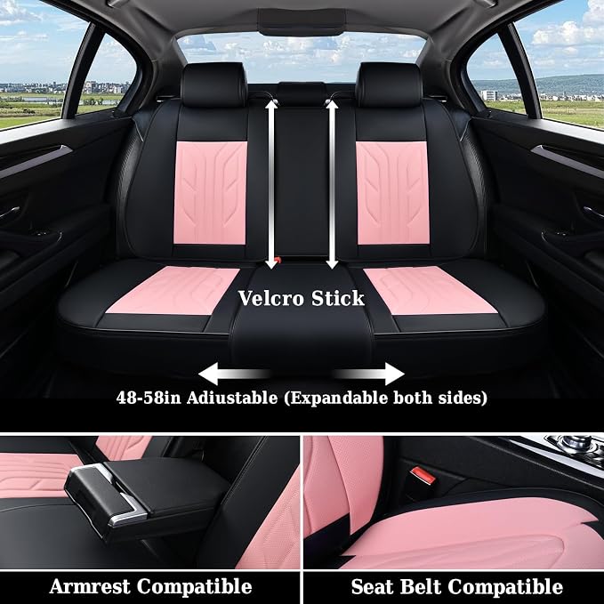 Coverado Front Seat Covers, Car Seat Covers Front Seats, Leather Seat Covers - Image 6