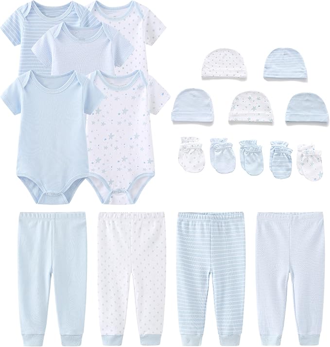 Chamie Newborn Baby Cute Design Bodysuit Short Sleeve One-Piece Baby Clothes by Chamie