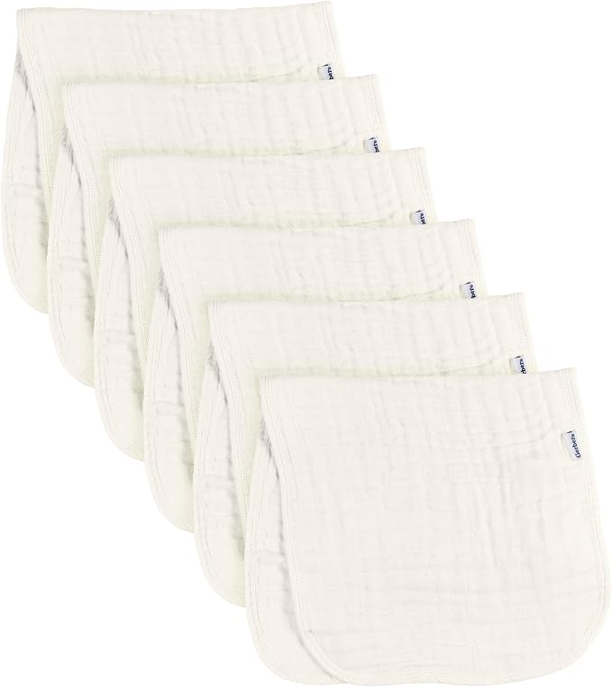 Gerber Baby Unisex Muslin Burp Cloths 6-Pack, Large Size 20" x 10" - Image 2