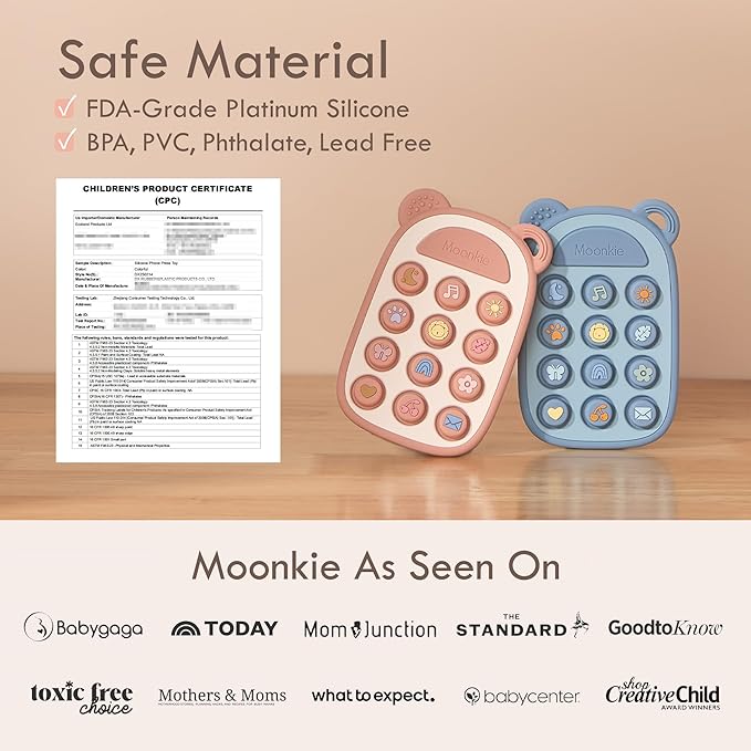 Moonkie Silicone Press Phone Teething Toy - Image 5