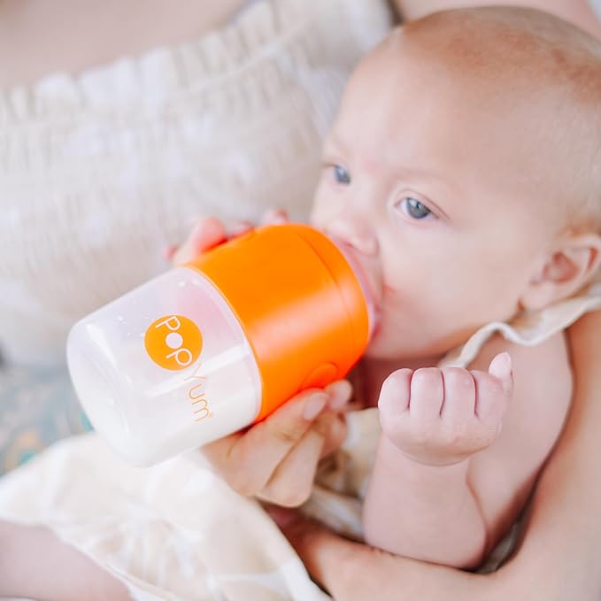 PopYum 9 oz Orange Anti-Colic Formula Making/Mixing/Dispenser Baby Bottles - Image 3
