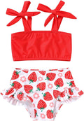 YOUNGER TREE Toddler Girls Two Pieces Swimsuit Color Block Stripe Swimwear by YOUNGERTREE