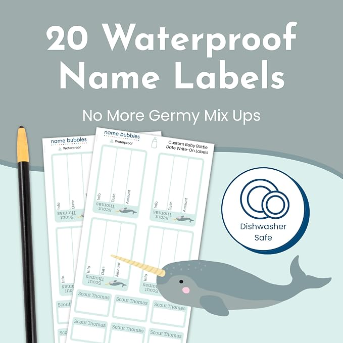 Name Bubbles - Reusable Baby Bottle Labels - Image 6