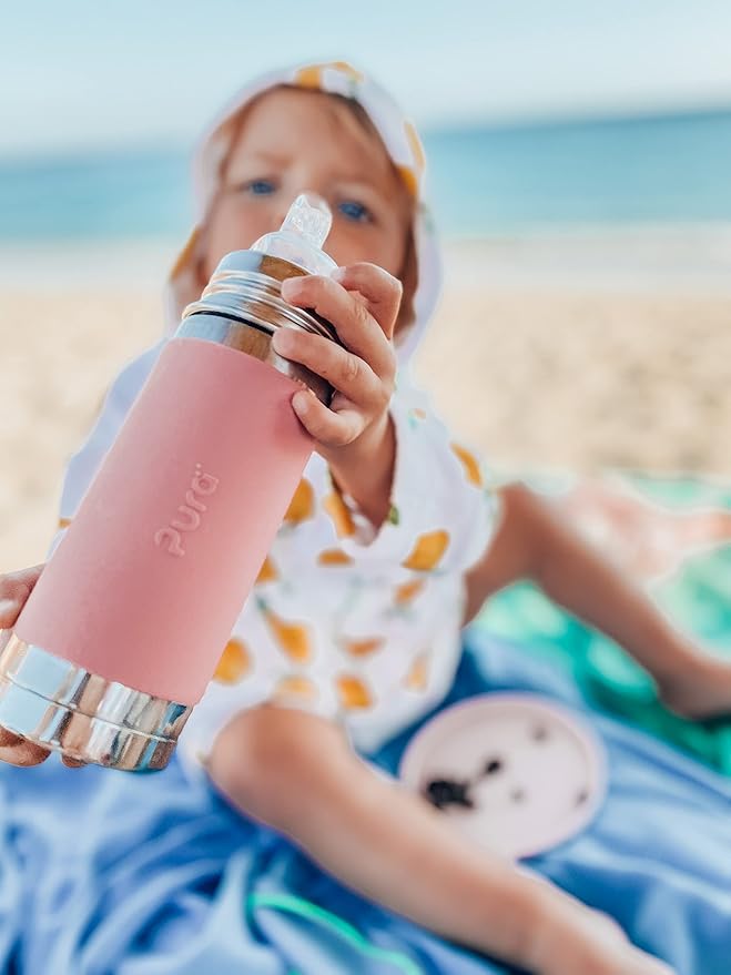 Pura Kiki 9oz/260ml Stainless Steel Insulated Sippy Bottle w/Sleeve, - Image 6