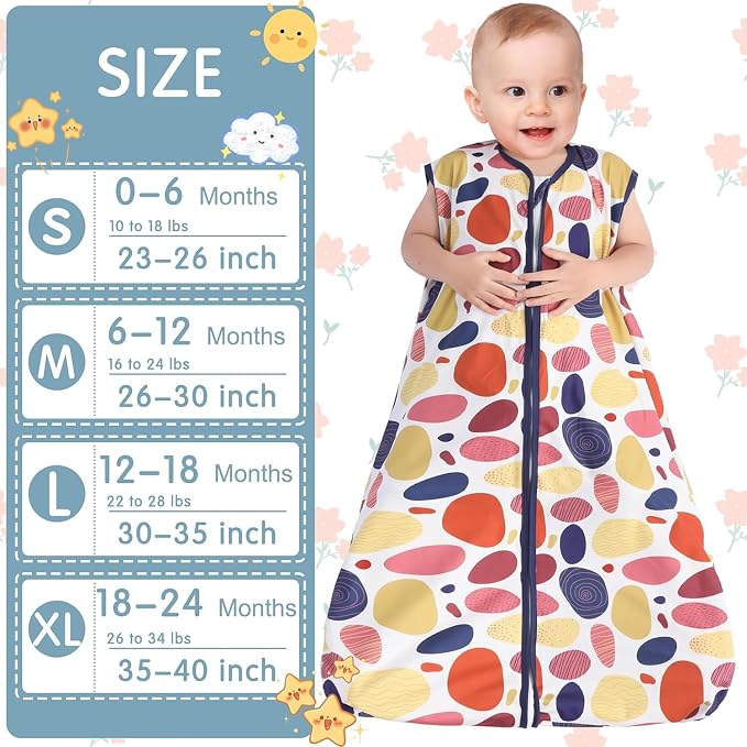 3 Pack Baby Sleep Sack 100% Rayon Cotton Baby Sleeping Bag 2-Way Zipper Toddler - Image 6