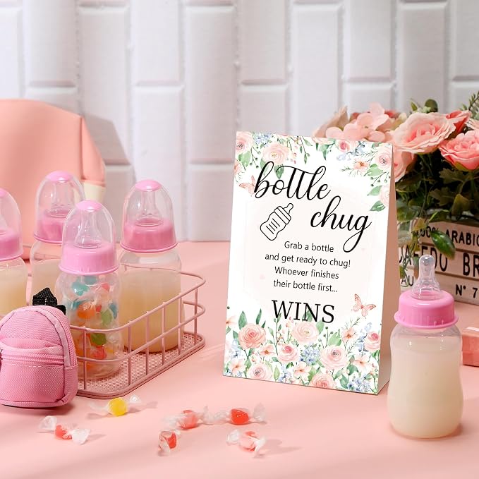 TrelaCo Bottle Chug Baby Shower Game 20 Pcs Baby Bottles Shower Favor - Image 4