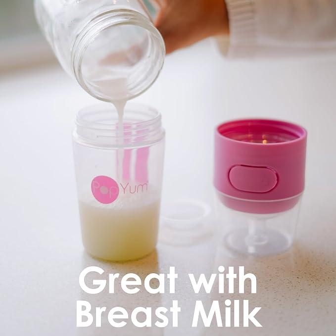 PopYum 9 oz Pink Anti-Colic Formula Making/Mixing/Dispenser Baby Bottles - Image 6