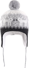 LANGZHEN Toddler Kids Infant Winter Hat, Earflap Knit Warm Cap Fleece Lined by LANGZHEN