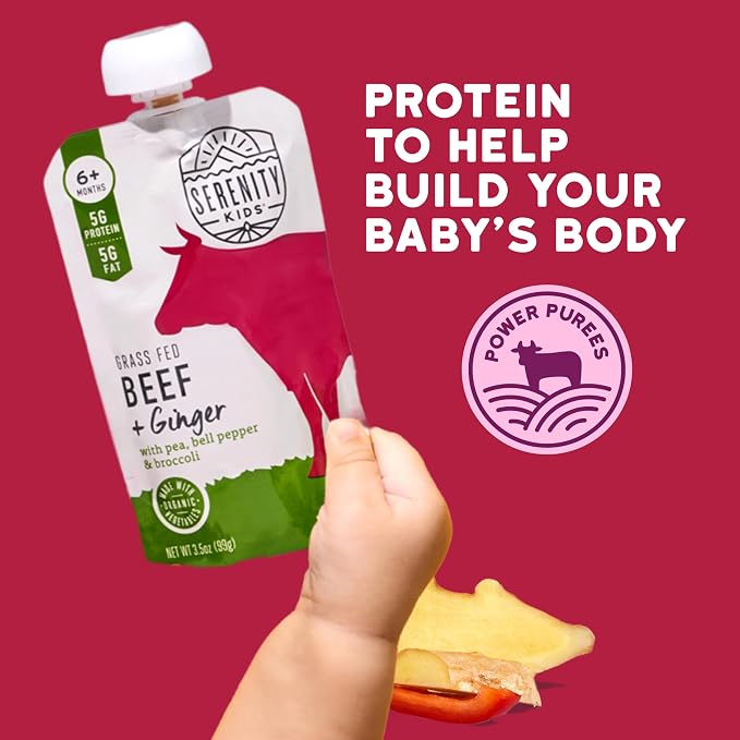 Serenity Kids 6+ Month Organic Beef & Veggie Baby Food Pouches - Image 5