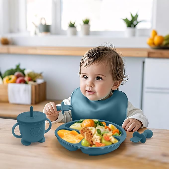 Baby Led Weaning Supplies, 8 Piece BPA-Free Silicone Feeding Set, Silicone - Image 6