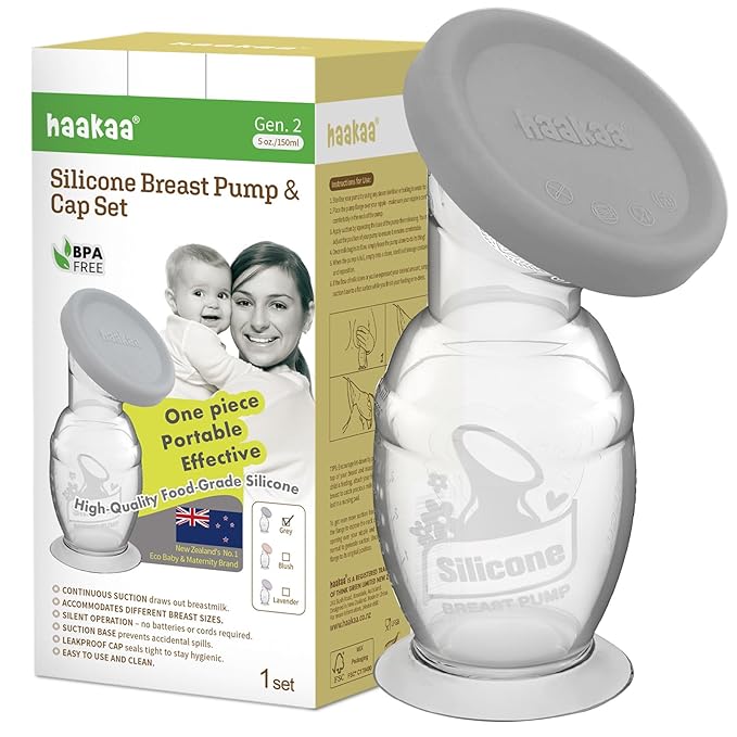 haakaa Silicone Breast Pump & Silicone Cap 5oz/150ml by haakaa