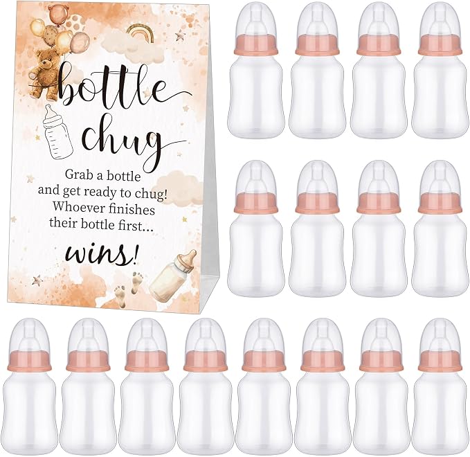 TrelaCo Bottle Chug Baby Shower Game 20 Pcs Baby Bottles Shower Favor by TrelaCo
